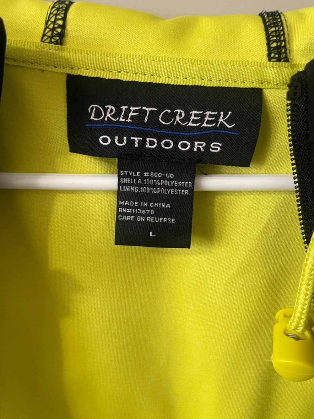 Black & Neon Yellow Hooded Rain Jacket - Picture 3 of 8